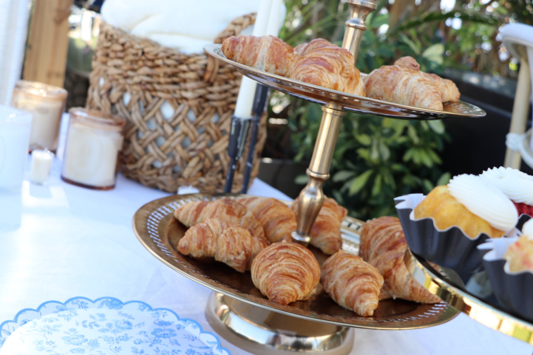 Pastries and champagne at a celebration at LUMA